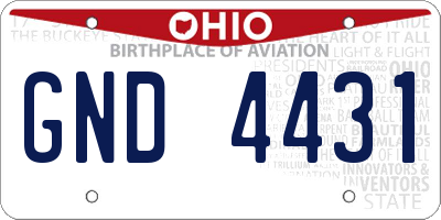 OH license plate GND4431