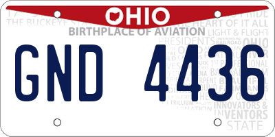 OH license plate GND4436