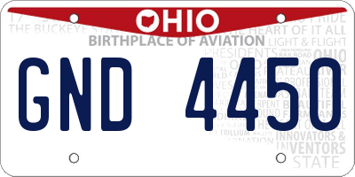 OH license plate GND4450