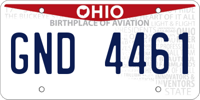 OH license plate GND4461