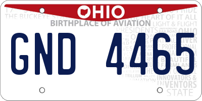 OH license plate GND4465