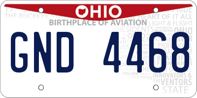 OH license plate GND4468