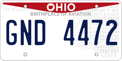 OH license plate GND4472