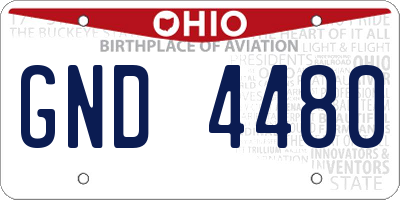 OH license plate GND4480