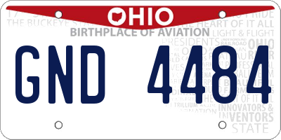 OH license plate GND4484
