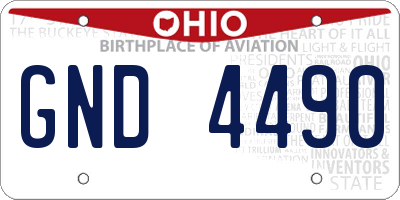 OH license plate GND4490