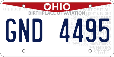 OH license plate GND4495