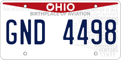 OH license plate GND4498