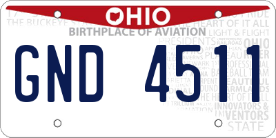 OH license plate GND4511