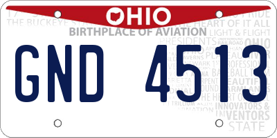 OH license plate GND4513