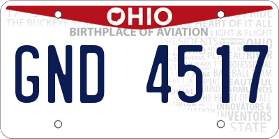 OH license plate GND4517