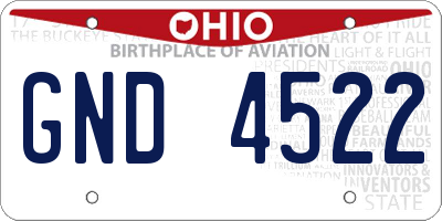OH license plate GND4522