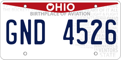 OH license plate GND4526