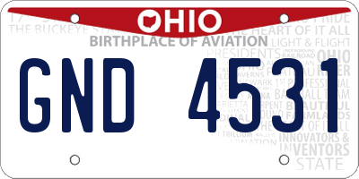 OH license plate GND4531