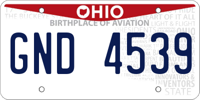 OH license plate GND4539