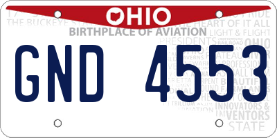 OH license plate GND4553