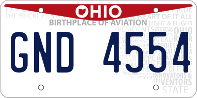 OH license plate GND4554