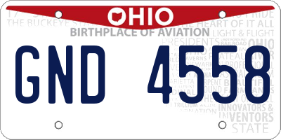 OH license plate GND4558