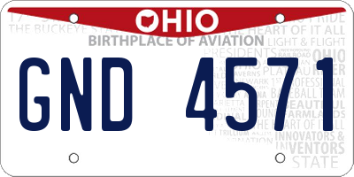 OH license plate GND4571