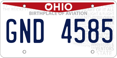OH license plate GND4585
