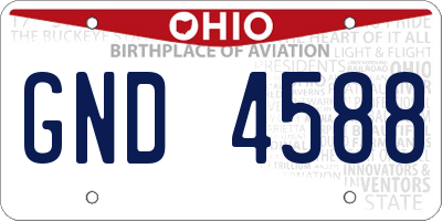 OH license plate GND4588