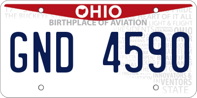 OH license plate GND4590