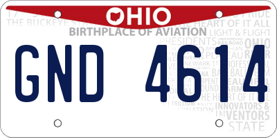 OH license plate GND4614