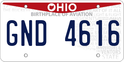 OH license plate GND4616