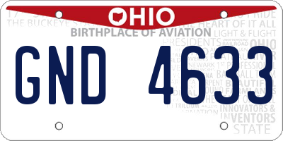 OH license plate GND4633