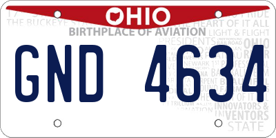 OH license plate GND4634
