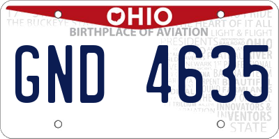 OH license plate GND4635