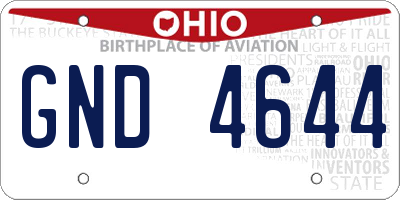 OH license plate GND4644