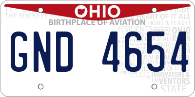 OH license plate GND4654
