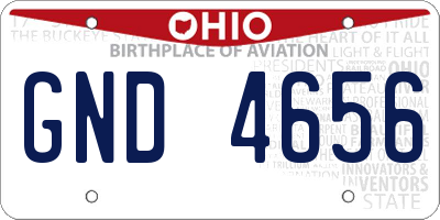 OH license plate GND4656