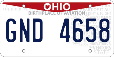 OH license plate GND4658