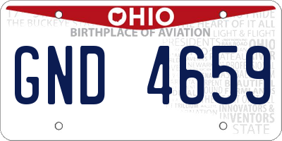 OH license plate GND4659