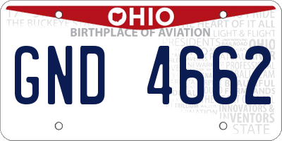 OH license plate GND4662