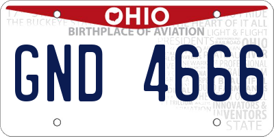 OH license plate GND4666