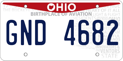 OH license plate GND4682