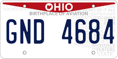 OH license plate GND4684