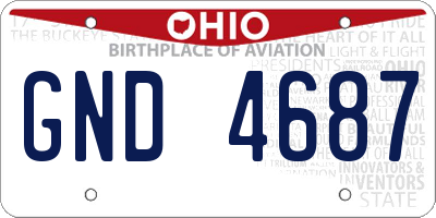 OH license plate GND4687