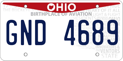 OH license plate GND4689