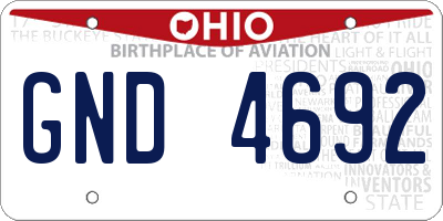 OH license plate GND4692