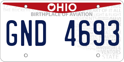 OH license plate GND4693