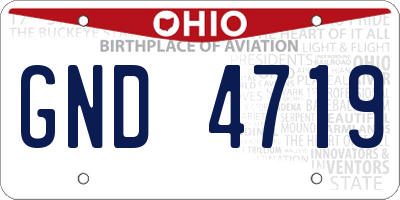 OH license plate GND4719