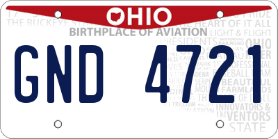 OH license plate GND4721