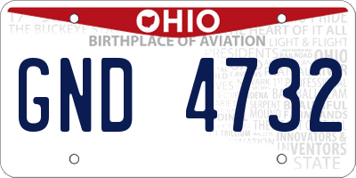 OH license plate GND4732