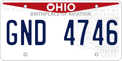 OH license plate GND4746