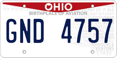 OH license plate GND4757
