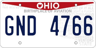 OH license plate GND4766
